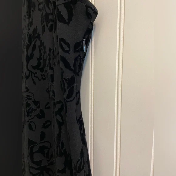 Free People Black Rose Burnout Velvet Whimsigoth Bodycon Dress S - Picture 4 of 11